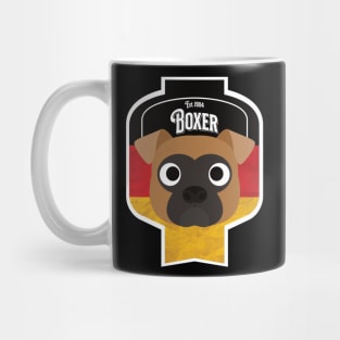 Boxer Dog - Distressed German Boxer Beer Label Design Mug